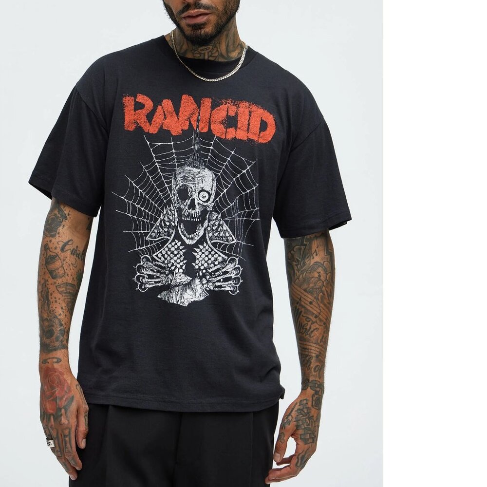 Rancid Spiderweb Logo punk rock Official T-shirt L NWT